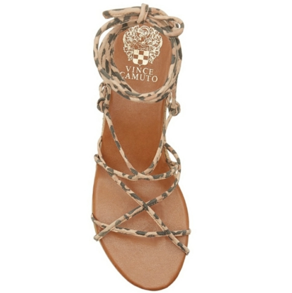 Vince Camuto Prasetta Ankle Wrap Leather Sandals - Picture 2 of 4